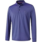 M MAELREG Short and Long Sleeve Polo Shirts for Men Dry Fit Performance Moisture Wicking Sport Pin Striped Mens Golf Shirts