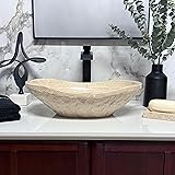 Natural Tan Travertine Vessel Sink – Modern