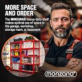 Monzana 5 Tier Heavy Duty Garage Shelving Unit Red Galvanised Steel Storage view 7