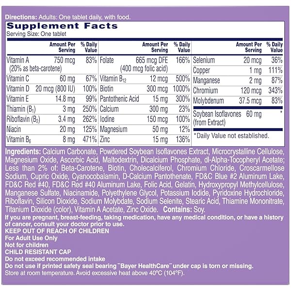 ONE A DAY WOMEN’S MENOPAUSE MULTIVITAMIN WITH VITAMIN A, VITAMIN C, VITAMIN D, VITAMIN E AND ZINC FOR IMMUNE HEALTH SUPPORT, BONE HEALTH, 50 COUNT (PACKAGING MAY VARY)