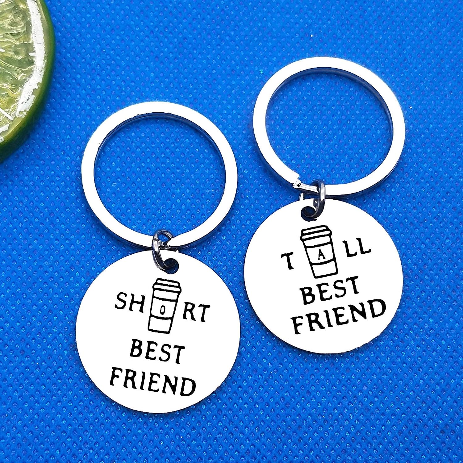 Funny Best Friend Keyring Friendship Gifts Tall and Short Best Friend Keychain Set Friendship Key Ring BFF Gifts for Women Men Birthday Christmas Gifts Graduation Valentine's Day Gifts for Friends - Image 4