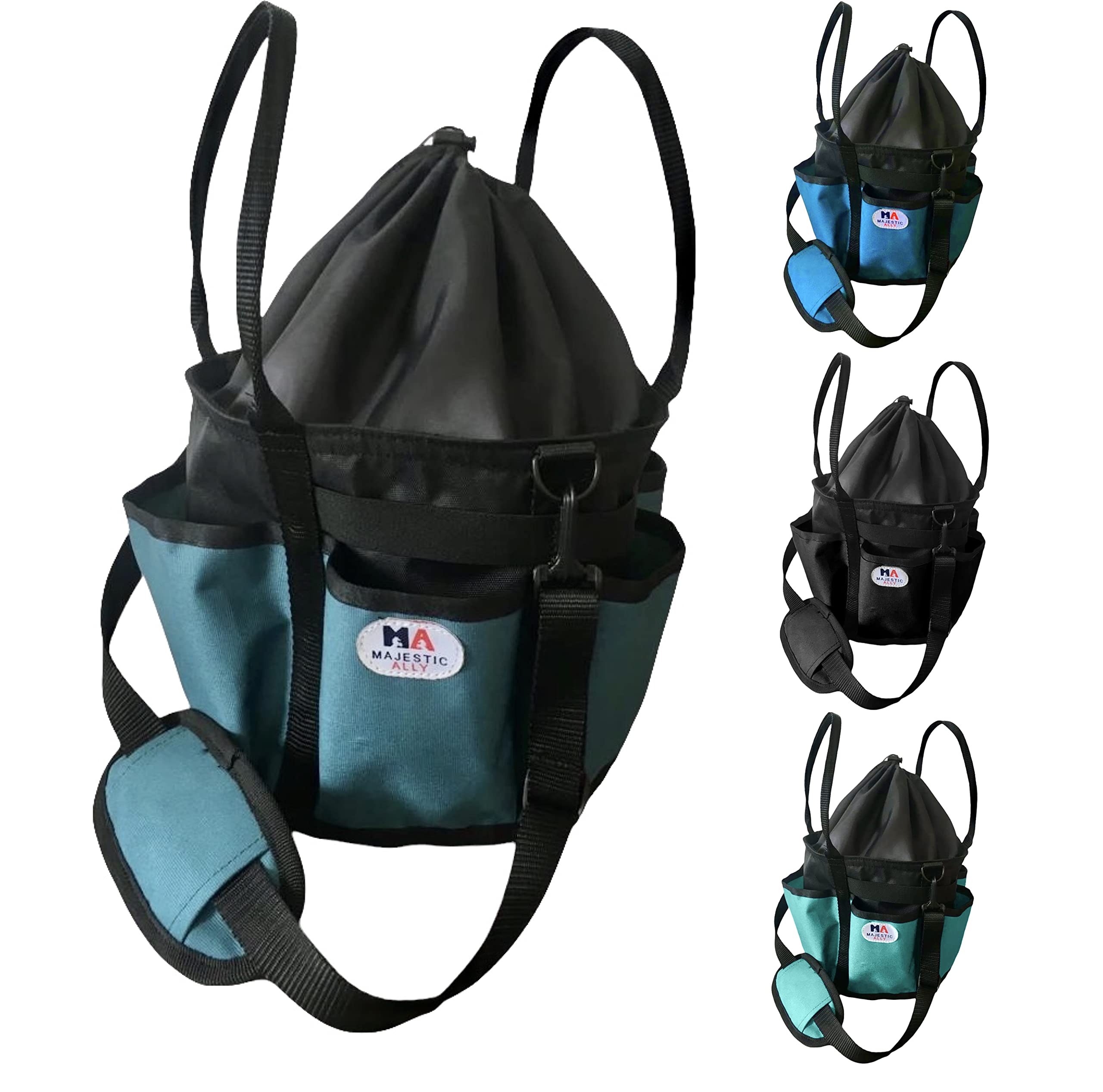 Majestic Ally horse Grooming Organizer Tote Bag (Hunter Green) — image 1