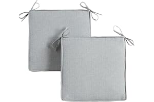 Greendale Home Fashions Outdoor 18-inch Square Reversible Seat Cushion, Cement 2 Count