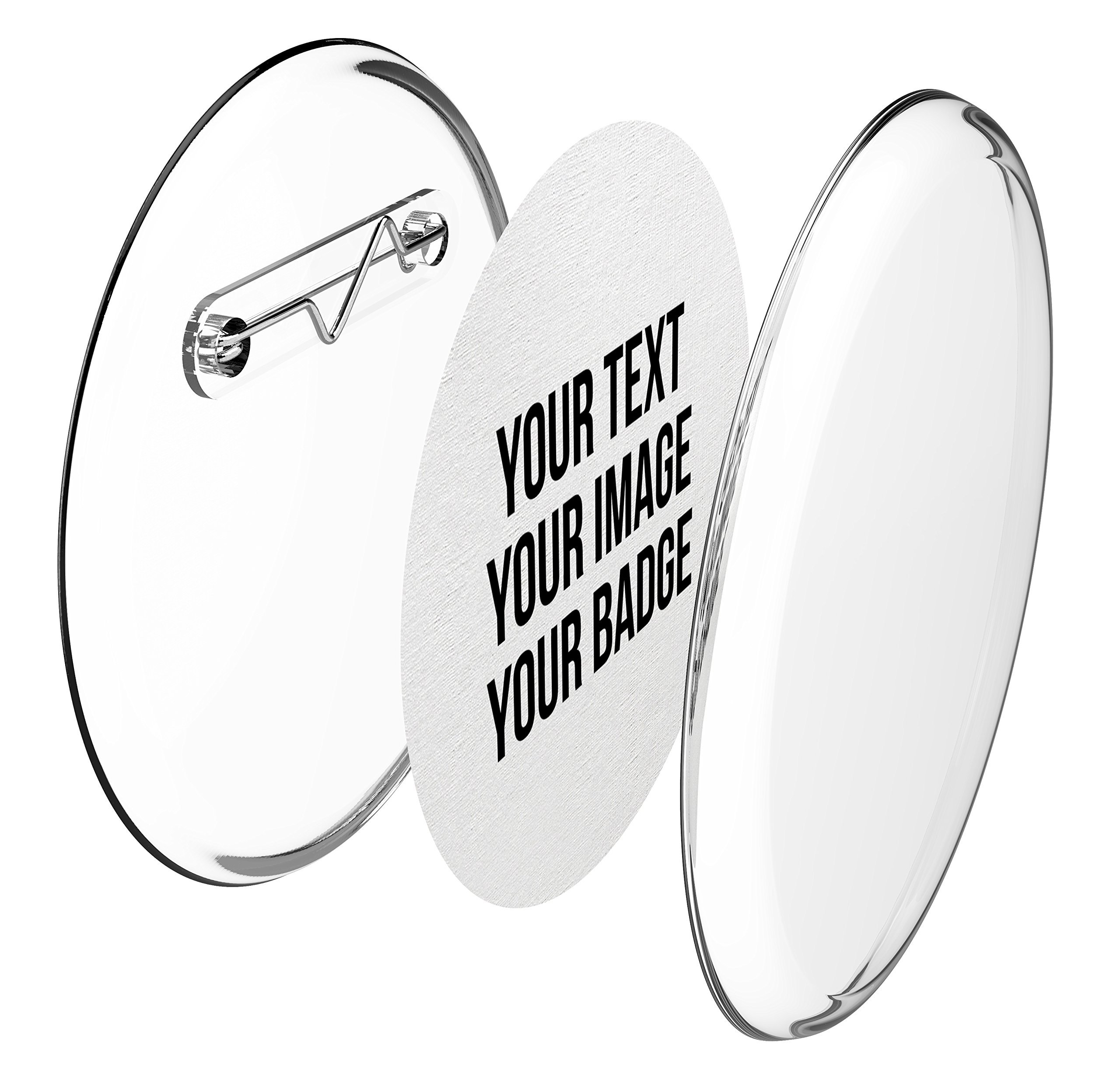 Instant Button Badges Kit 56mm with Pins (Pack of 10) Make Your Own