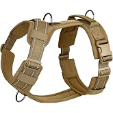 OneTigris Soft Padding No Pull Dog Vest Harness for Medium and Large Dogs | High-tensile Nylon, Adjustable, Reflective, 1 Handle, 3 D-rings, Lightweight, Tough, Easy on/off Tactical Dog Harness