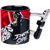 Silver Buffalo Star Wars &ldquo;Dark Side&rdquo; Ceramic Mug with Shaped Handle Featuring Darth Vader, 20 Ounces