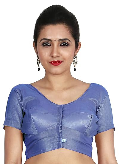 Women's Stitched Readymade Tissue blouse, color Blue