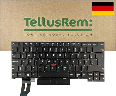 TellusRem Backlit Keyboard German for Lenovo Thinkpad T490s T495s Replacement