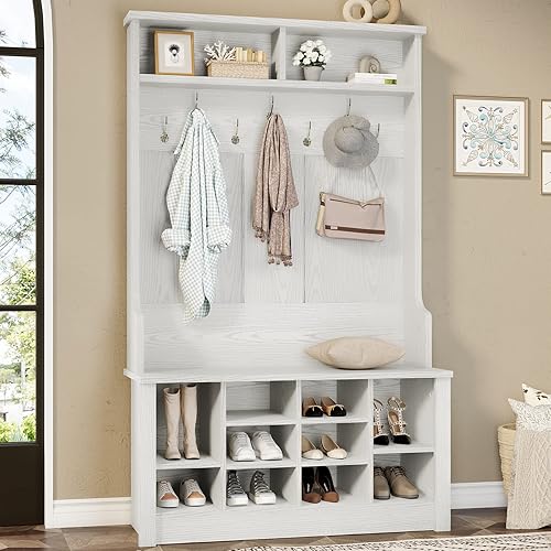 Mudroom Bench Shoe Storage Bench With Coat Rack 78