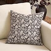 Amor Virisso Floral Throw Pillow Covers 18x18 Couch Pillows for Living Room Decorative Accent Pillow Covers Block Print Farmhouse Neutral Pillow Covers Sofa Pillows 1PC, Dark Brown