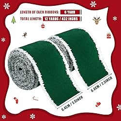 Syhood 2 Rolls Christmas Velvet Decorative Ribbons