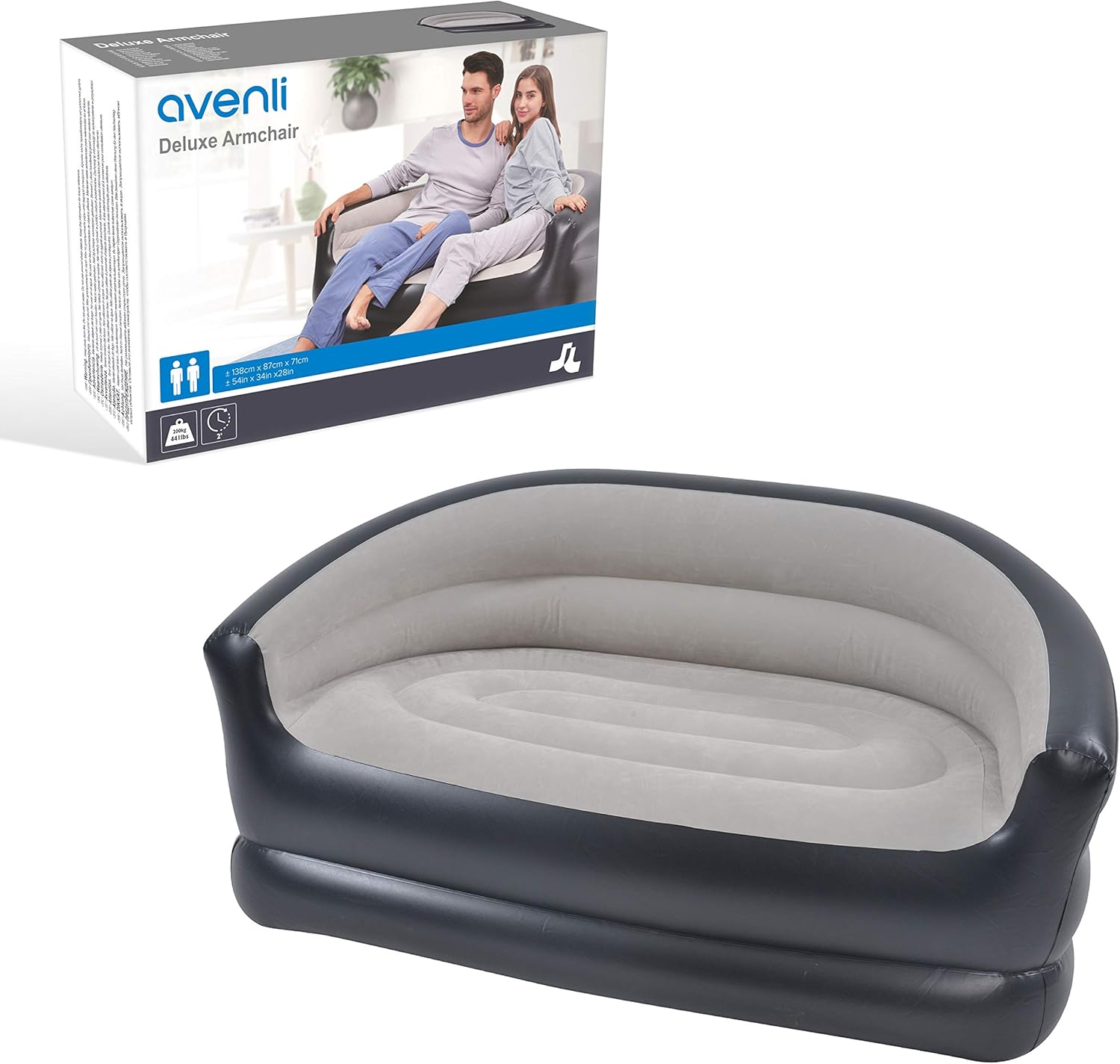 AVENLI Deluxe 2 Person Inflatable Arm Chair Sofa, Vinyl Amazon.co.uk