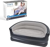 AVENLI Deluxe 2 Person Inflatable Sofa Gray Flocked Vinyl