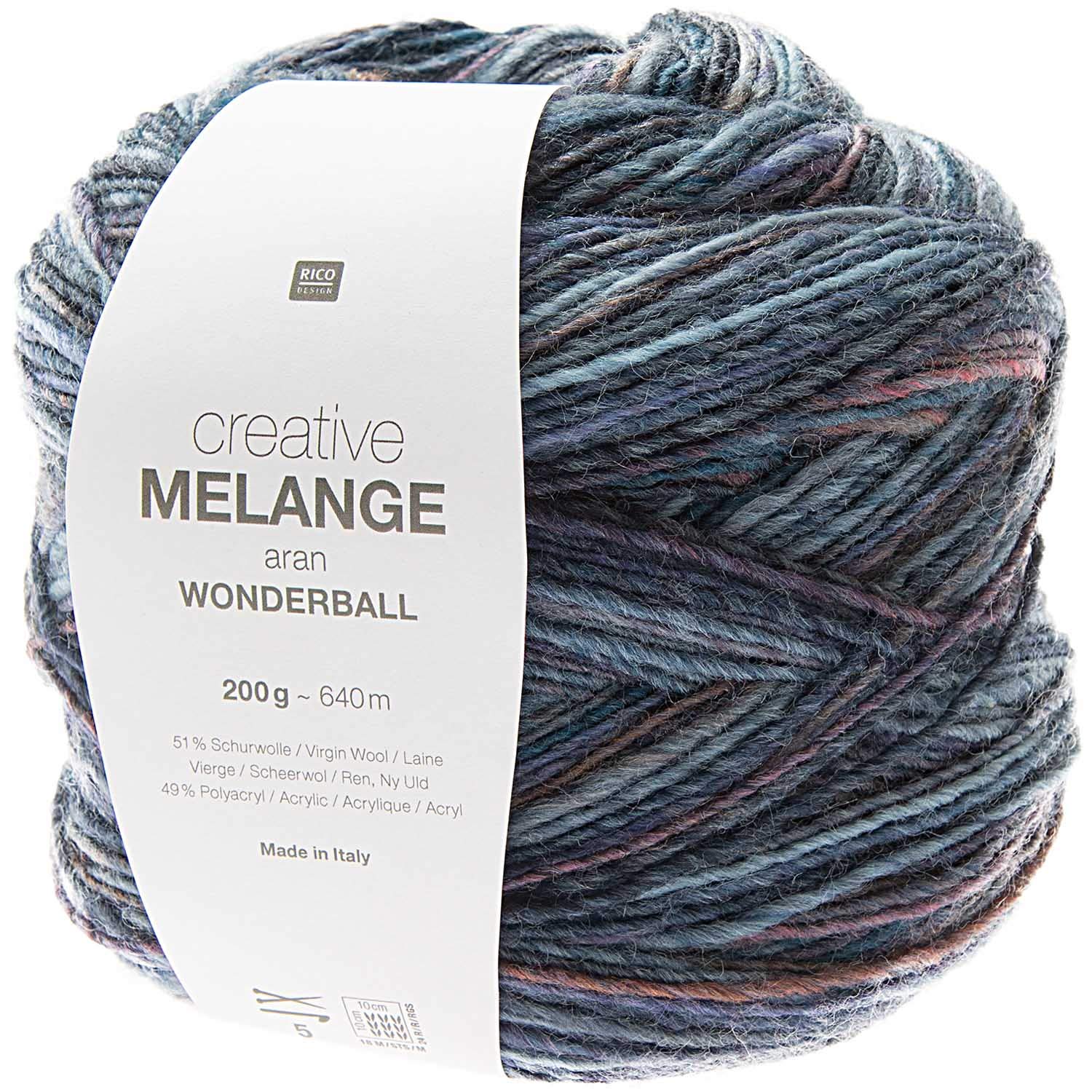 Rico Creative Melange Aran 007 Purple-Teal