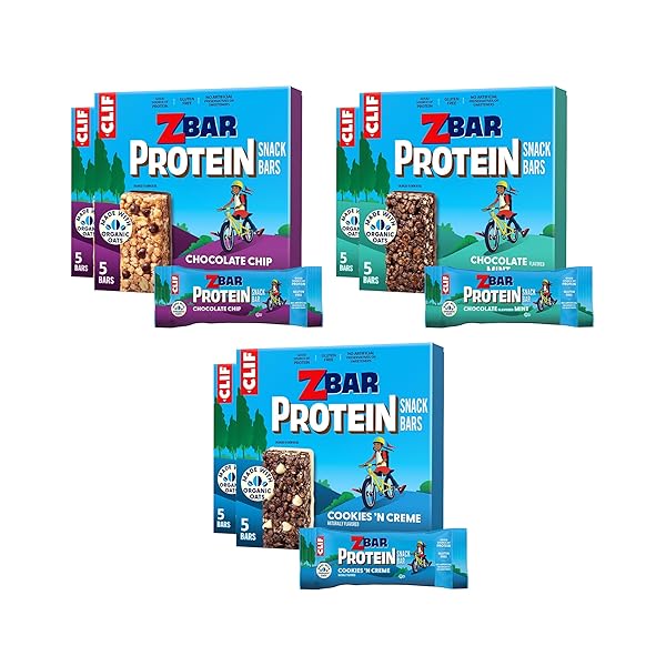 ZBAR PROTEIN – CHOCOLATE CHIP, CHOCOLATE MINT, AND COOKIES ‘N CREME – VARIETY PACK – CRISPY SNACK BARS – MADE WITH ORGANIC OATS – NON-GMO – 5G PROTEIN – GLUTEN FREE PROTEIN BARS (30 PACK)