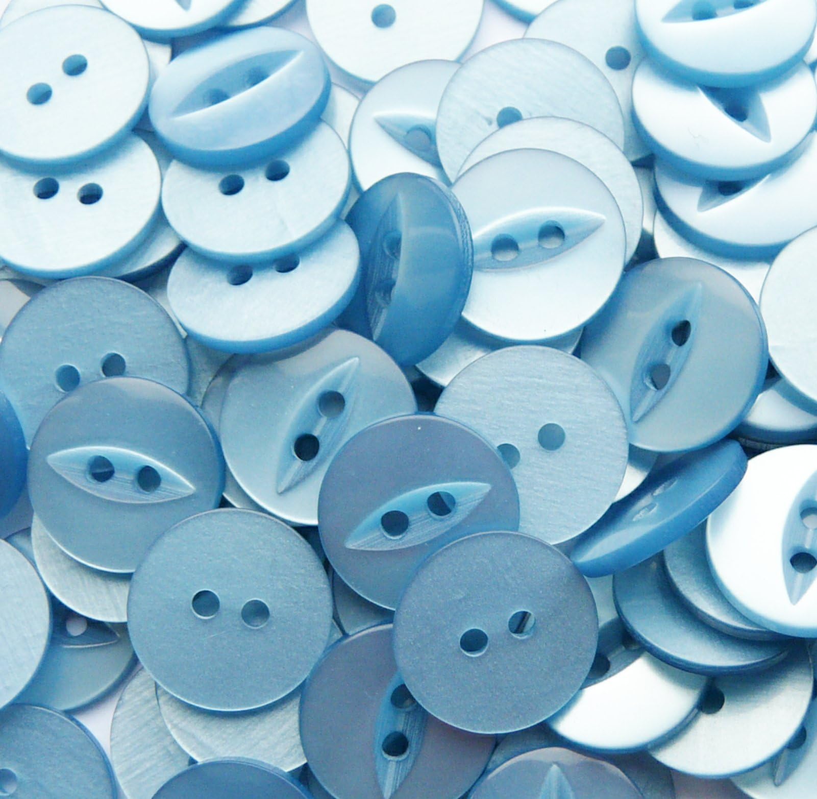 Small blue fisheye fashion baby buttons 10 pieces 11mm