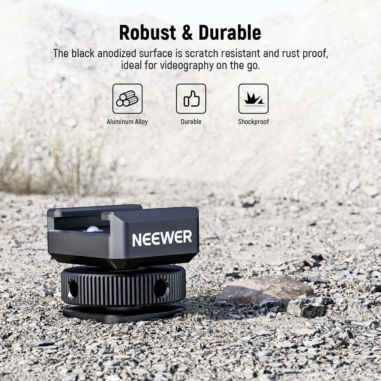 NEEWER Cold Shoe Mount Adapter Compatible with DJI Hollyland Rode Wireless Lavalier Microphone Receiver, Anti Drop Mic Accessories with Retractable Pins, Metal Camera Cage Mount Adapter, UA030