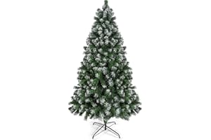 Prextex Premium 6 ft Artificial Christmas Tree - Flocked Christmas Tree - 6ft Frosted Christmas Tree - Prelit Artificial Christmas Tree - Fake Christmas Tree - Christmas Trees and Clearance