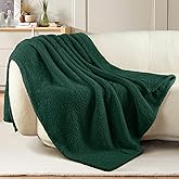 Exclusivo Mezcla Fleece Forest Green Throw Blanket for Couch Sofa, Ultra Soft, Lightweight and Fluffy Blankets for Women, All Season, 50x60 Inches
