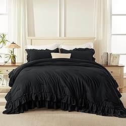 Andency Black Full Size Comforter Set(79x90Inch), 3