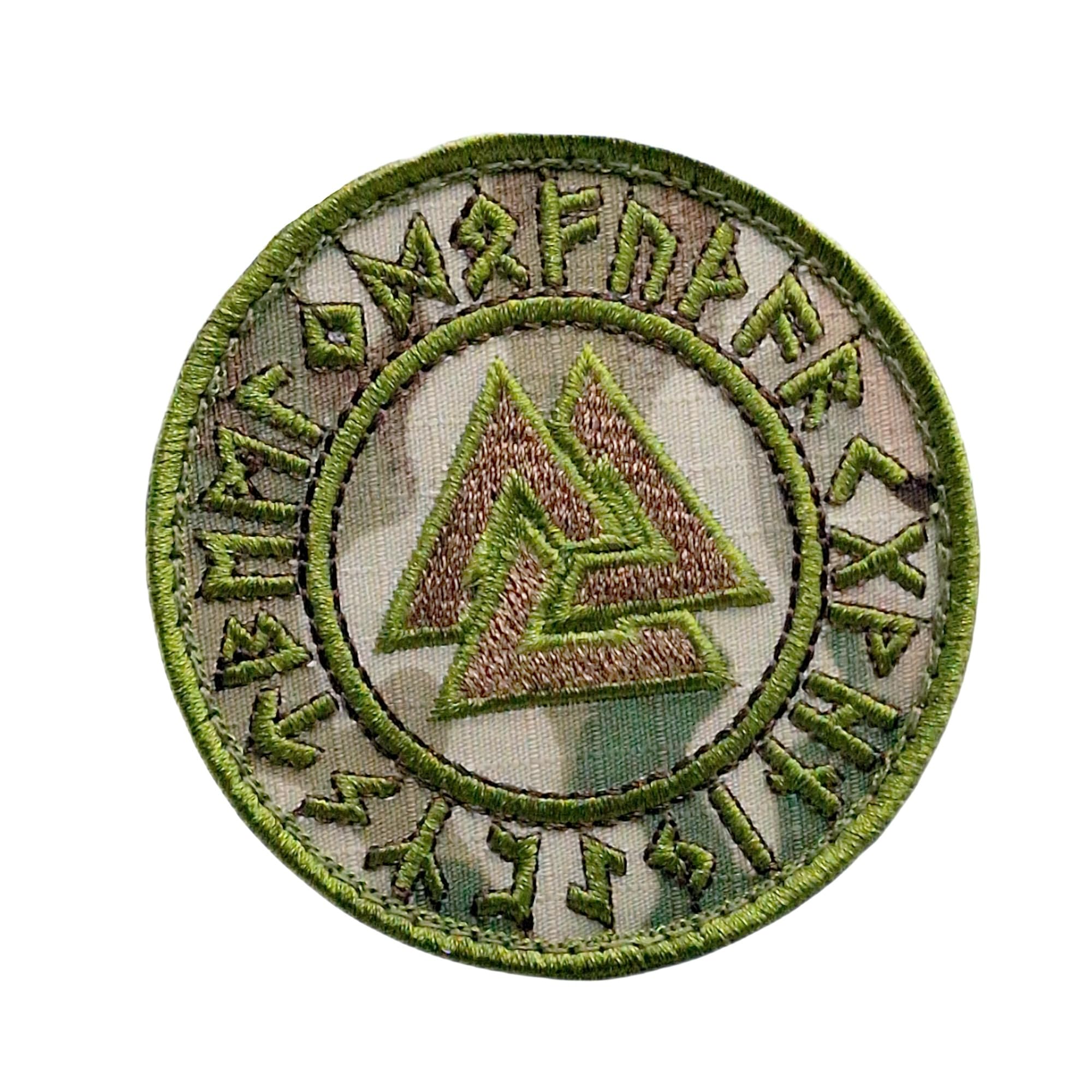 Multicam Valknut Viking Norse Runic Heathen Pagan Odin God Rune Morale Tactical Fastener Patch