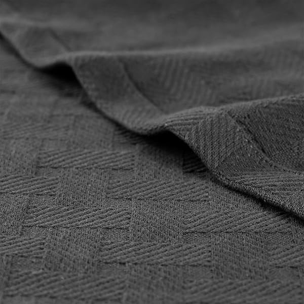 SUPERIOR BASKETWEAVE COTTON BLANKET – SOFT & COMFY MEDIUM-WEIGHT COVER FOR BED, BEDDING, BEDROOM, LIVING ROOM COUCH THROW, LOUNGING – MODERN BOHO WOVEN DESIGN – FULL/QUEEN SIZE, GOLD