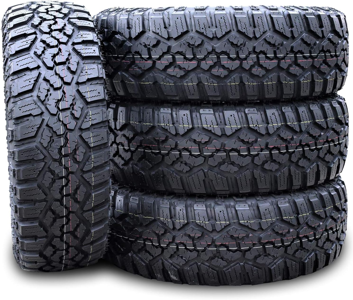Set of 4 (FOUR) Kanati Trail Hog A/T-4 All-Terrain Radial Tires-37X12.50R17LT 124Q LRE 10-Ply