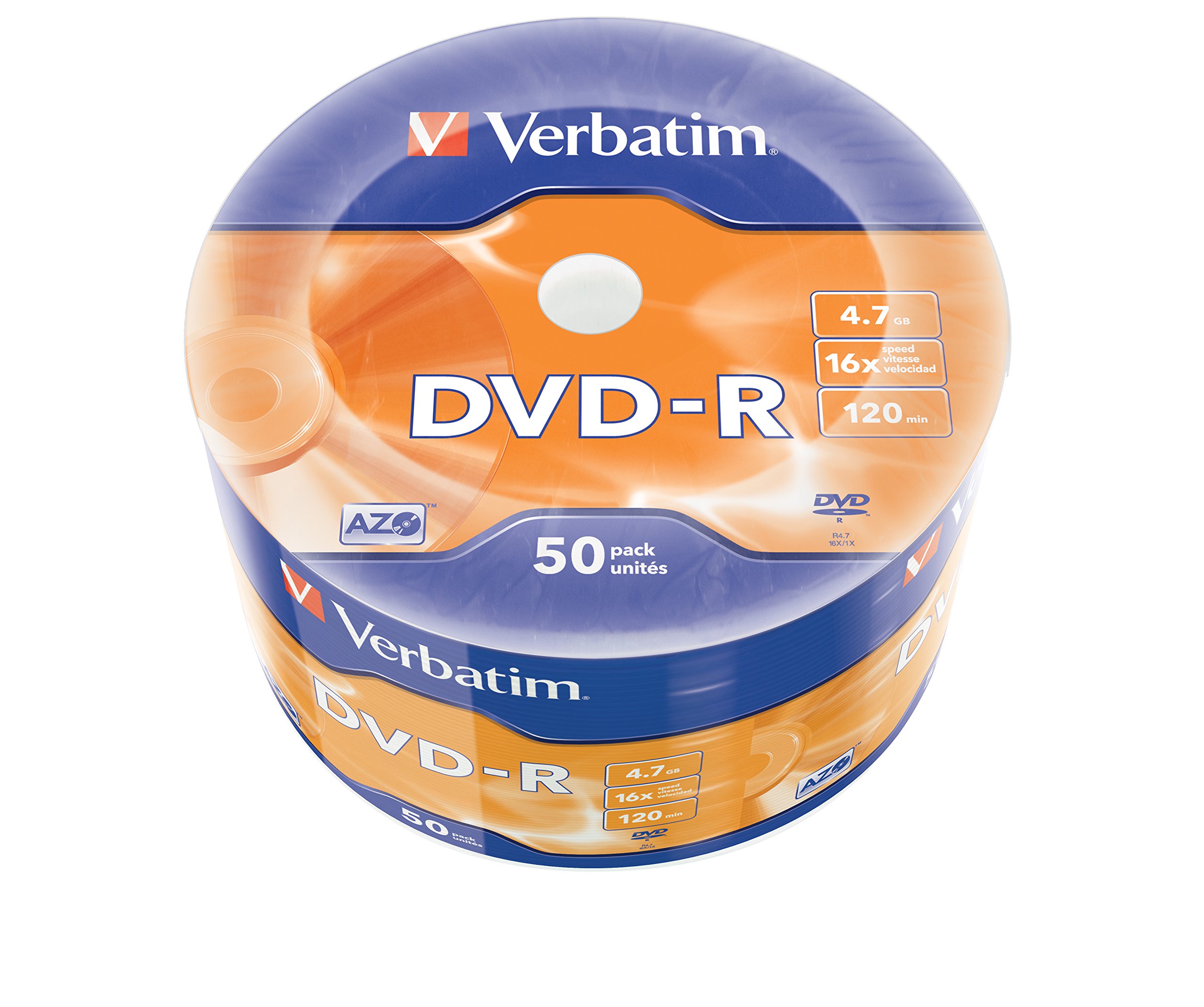 Verbatim 43788" DVD-R 4.7GB 16x 50er Wrap Spindle Silver