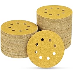 POTUINOM 80PCS 5 Inch 8 Hole Sanding Discs 40