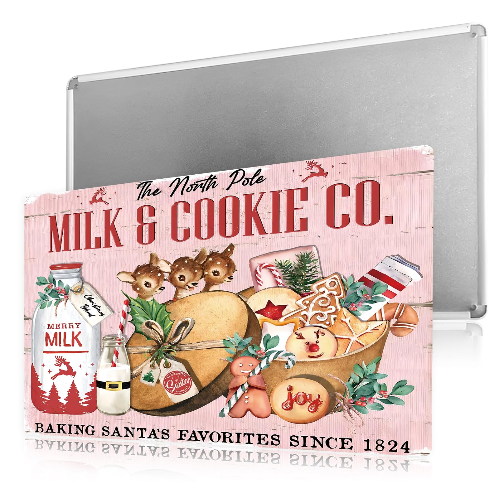 Photo 1 of ******2 PIECE*****Vintage Kitchen Christmas Decor Retro Christmas Bakery Decor Rustic Milk&Cocoa Metal Sign For Kitchen Home Cafe 8×12 Tin Sign