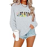 KIDDAD Magical Sweatshirt for Women Embroidered Princess Sweater Magic Family Vacation Shirt Casual Long Sleeve Tops