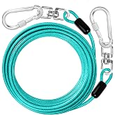 jenico Dog Tie Out Cable: 10 ft Dog Leads for Yard Heavy Duty | Dog Chain Leash for Small Large Dogs Up to 500 lbs - Outdoor Dog Runner Tether for Yard Camping Backyard