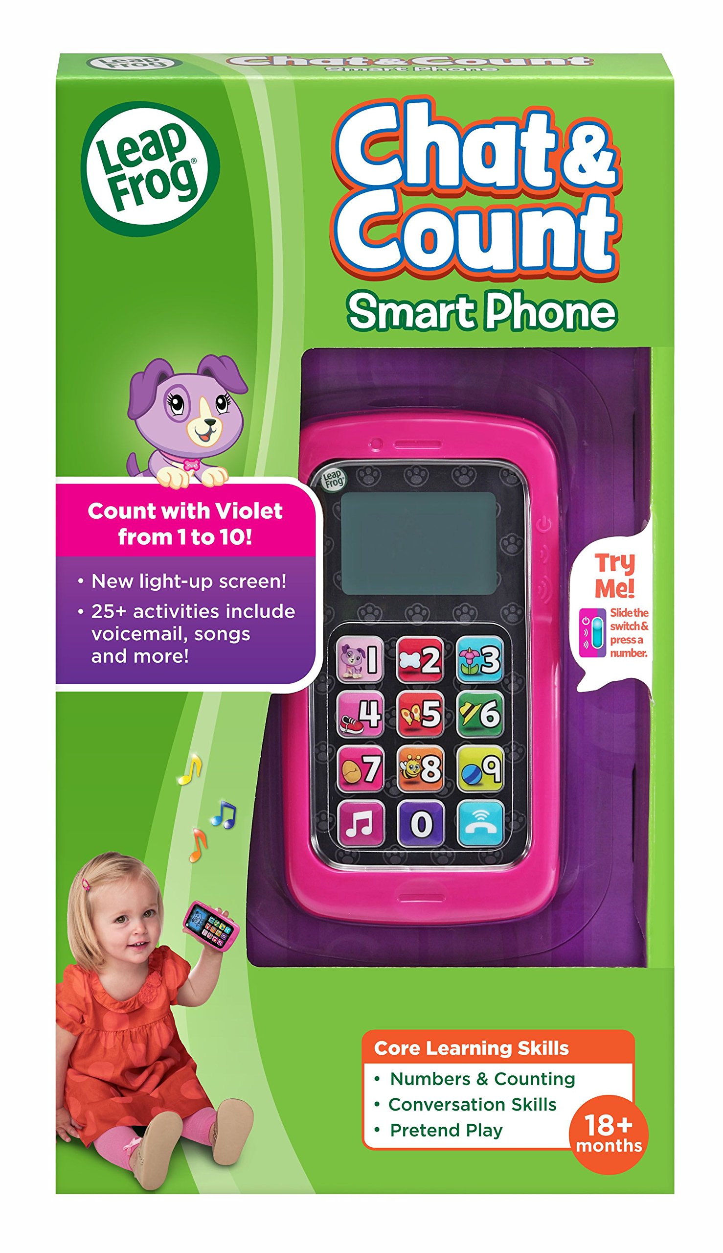 LeapFrog Chat And Count Smart Phone, Violet, Great Gift For Kids, Toddlers, Toy for Boys and Girls, Ages 2, 3