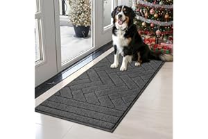 Tindbea Dog Bed Mat,Dirt Trapper Mud for Dogs,Mud for Dogs Large,Absorbent Door Mat Indoor for Muddy Paws,Soft Non-Slip Backing Pet Runner Rug for Inside Floor (20"x48",Charcoal)
