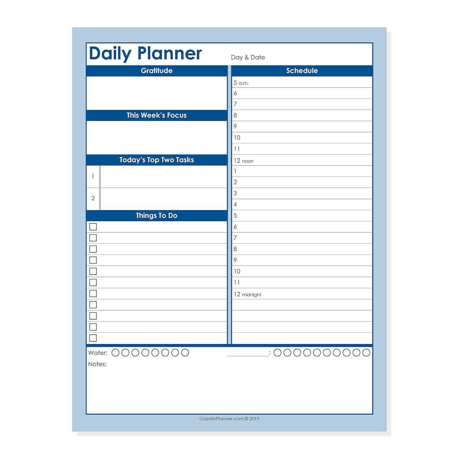 Daily Planner Pad With 24 Hour Schedule Tear Off Sheets To Do List Notepad Navy Blue 50 Pages 8 5x11 Amazon In Office Products