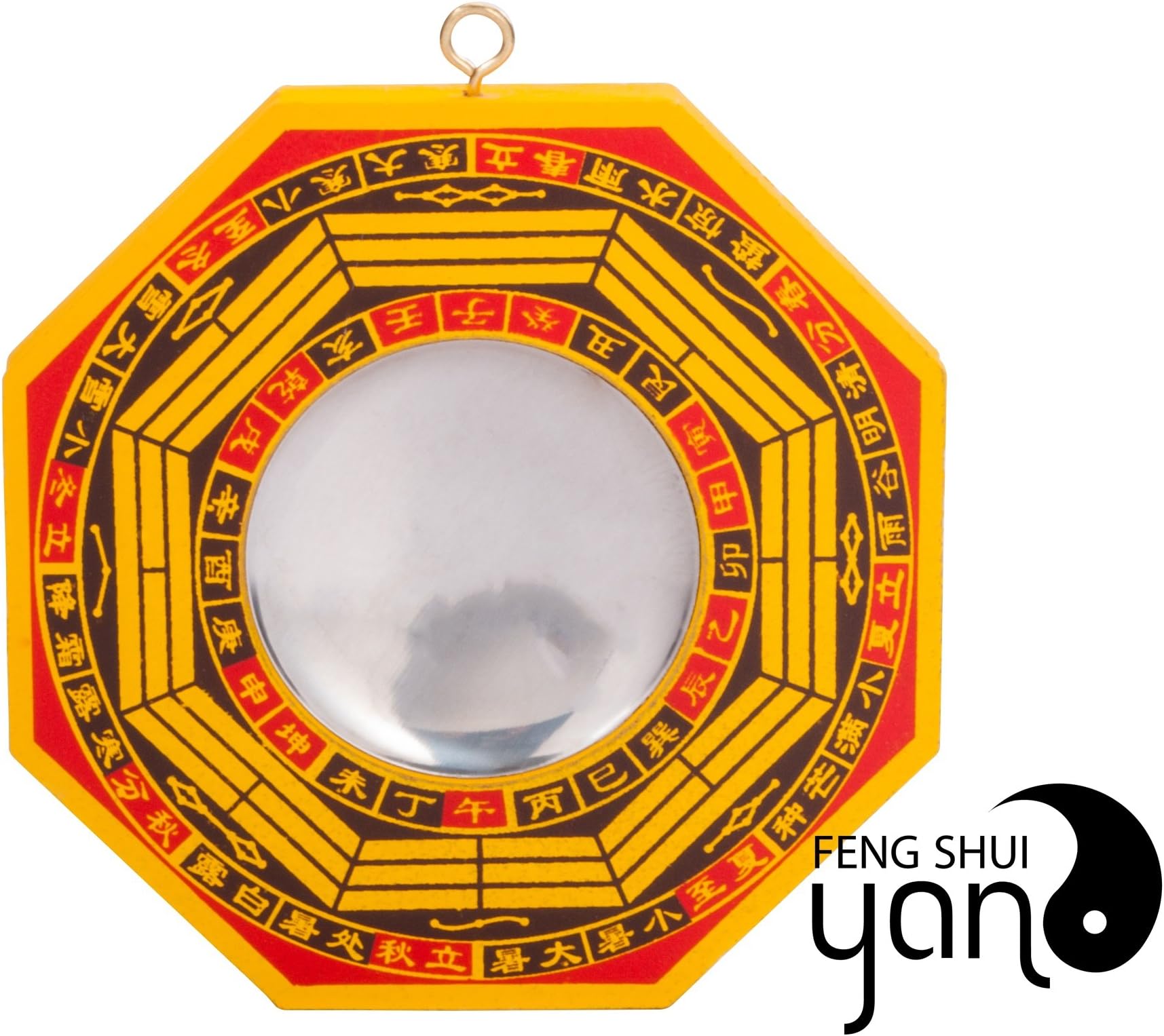 FengShuiYan Traditional Chinese Feng Shui Bagua Mirror For Protection Against Passive Negative Energy & Active Harmful Energy (4" Convex)
