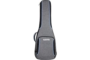 VEKTO Bass Guitar Gig Bag 28mm Padded, Eco-Friendly 800D Waterproof Fabric and EVA Reinforcement,Large Pocket, Hideaway Straps, Detachable Neck Support