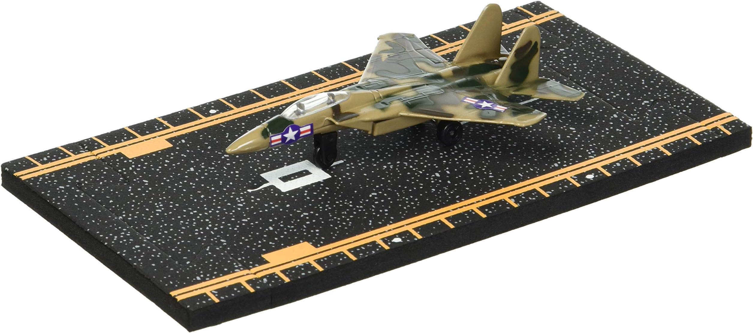 Hot Wings Planes F-15 Eagle (Military Markings) with Connectible Runway, Brown