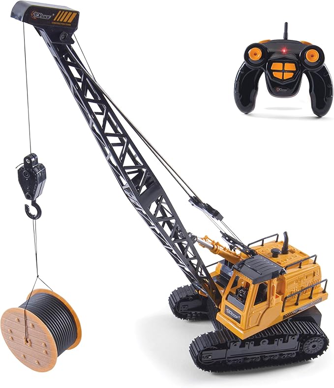 Top Race 12 Channel RC Remote Control Crane Tractor, Battery Powered
