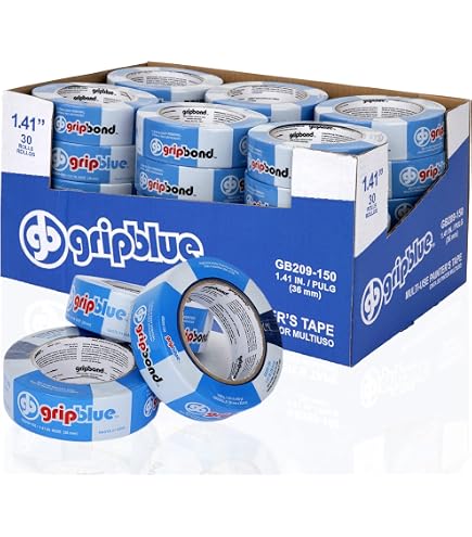 thumbnail image 2 of Blue Masking Tape – 1.5 X 60 Yards – 5.7 Mil Painters Tape – 16 Rolls 2 of 3