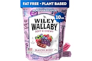 Wiley Wallaby Licorice 10 Ounce Classic Gourmet Soft & Chewy Australian Blasted Berry Candy Twists, 1 Pack