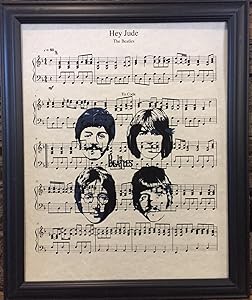 Ready Prints Hey Jude by The Beatles Music Sheet Artwork Print Picture Poster Home Office Bedroom Nursery Kitchen Wall Decor - unframed