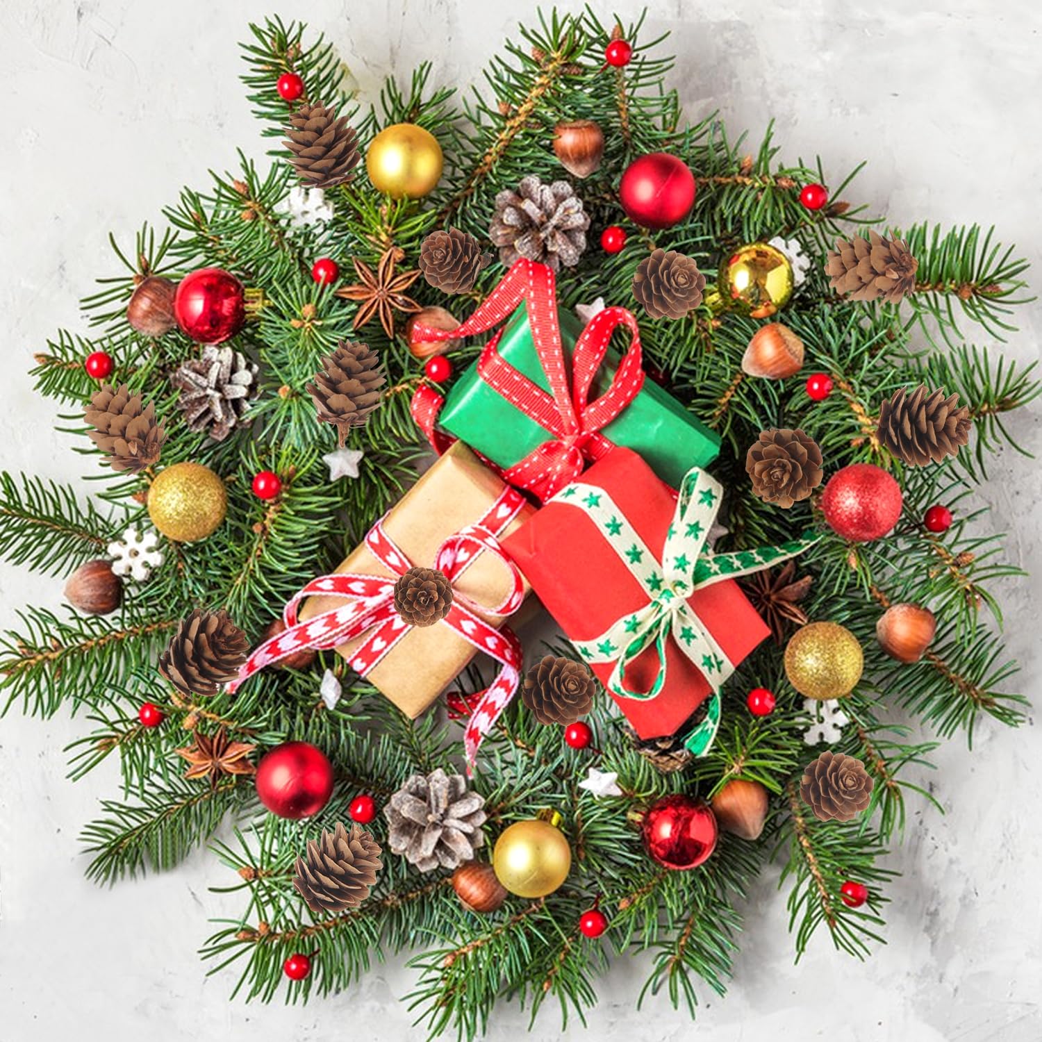 Jangostor 120 PCS Pine Cones Decorations, Natural Pine Cones Bulk - Mini Pine Cones Christmas Pine Cones for Table Christmas Tree Crafts Gifts Thanksgiving Fall and Xmas Home Decor