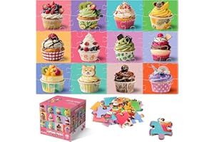 IFLOVE Jumbo Floor Puzzle for Kids,48 Piece Cupcake Jigsaw Puzzles,Learning Educational Toys for Toddlers Ages 3-5,Children Gift for Boy Girl Ages 4-8