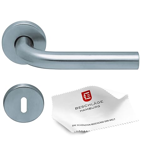 Türgriffe von Beschläge Hamburg: Türbeschlag scoop SBL 1100 — Türklinken mit Buntbart Rosetten für Zimmertüren — Drückergarni