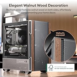 Okinos Genuine Walnut Wood Micro ATX Case, MATX PC
