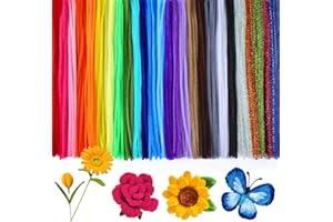 Mnuizu 320pcs Pipe Cleaners,Pipe Cleaners Chenille Stems for Craft, Fuzzy Sticks Christmas Craft Supplies for DIY Art & Creative Crafts Decorations（32 Colors）