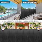 INMOZATA PVC Garden Screening 1.5m High Privacy Fence Grey 5m view 4