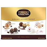 Ferrero Collection Chocolate Gift Box Grand Assortment, Hazelnut, Dark, Coconut, Almond, and Cappuccino Holiday Box of Chocolates Gifts, Christmas Candy, 24 Count, 8.7 oz