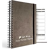 SaltWrap Daily Fitness Planner – Workout Planner & Log Book – Exercise Gym Notebook – Wellness, Health, Nutrition, and Food P